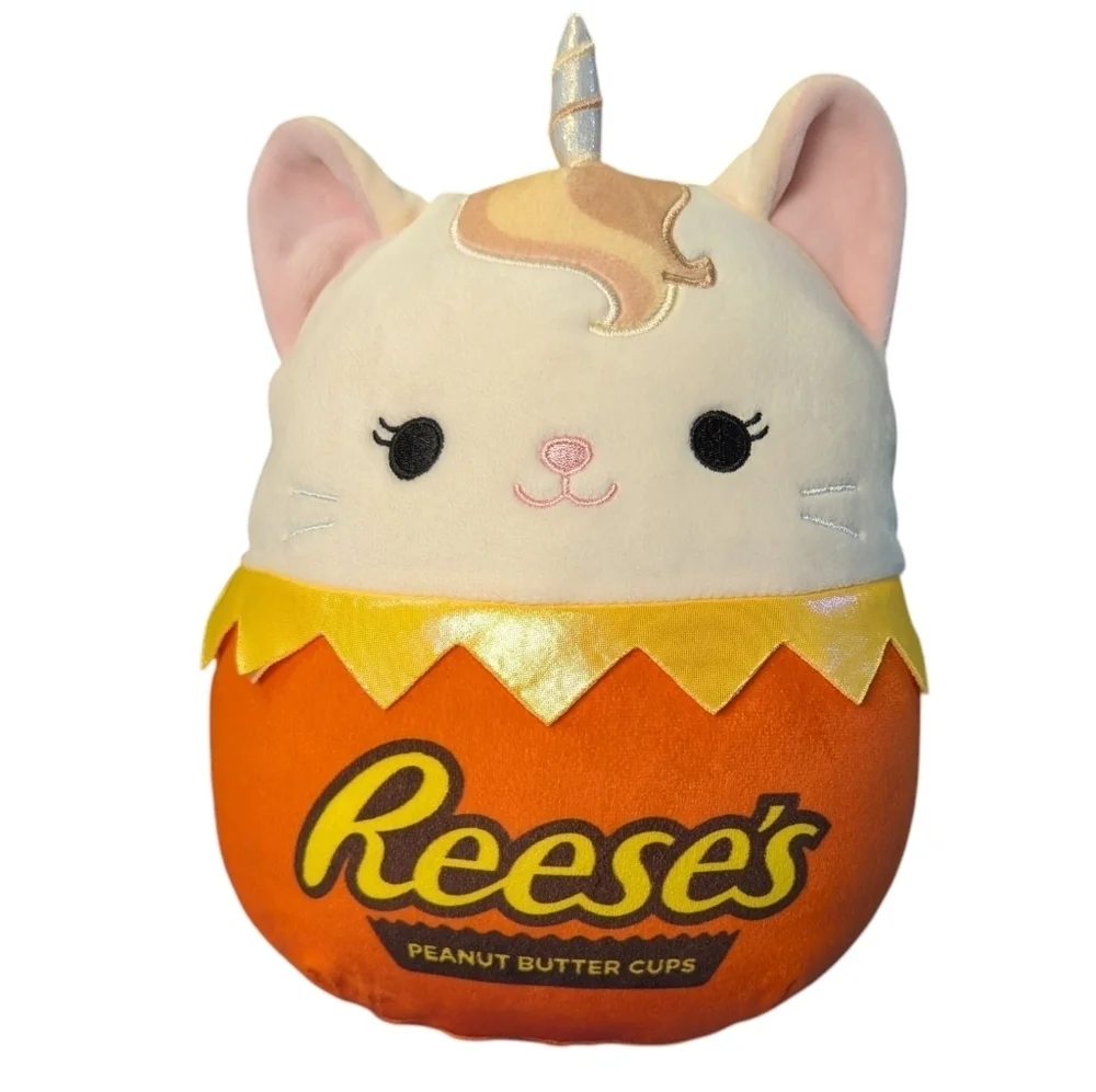 Squishmallow Reese's Unicorn Cat Orange Cream Yellow Peanut Butter Chocolate